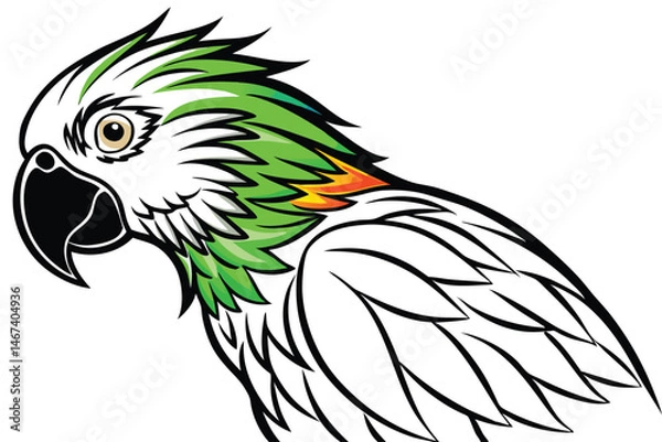 Fototapeta Parrot head designs on clean background. Macaw. Birds. Wildlife Animals.