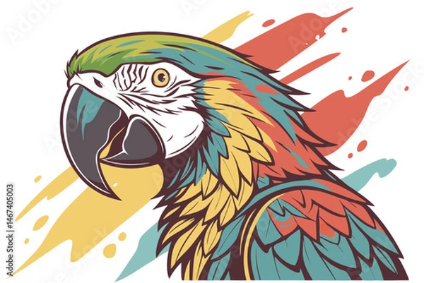 Fototapeta Parrot head designs on clean background. Macaw. Birds. Wildlife Animals.