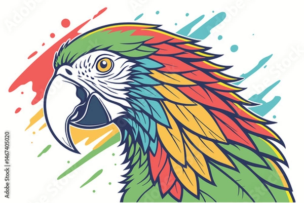Fototapeta Parrot head designs on clean background. Macaw. Birds. Wildlife Animals.