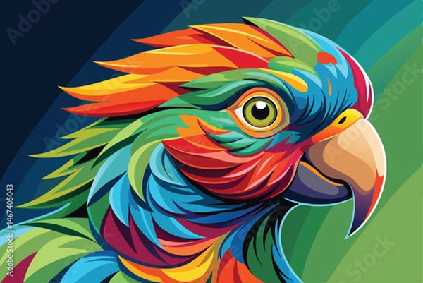 Fototapeta Parrot head designs on clean background. Macaw. Birds. Wildlife Animals.