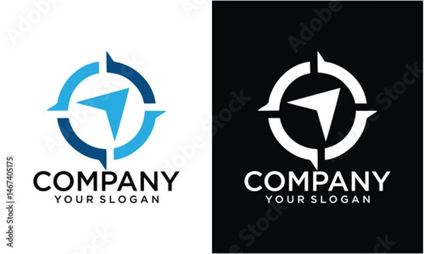 Fototapeta Creative Compass Logo and Symbol With Vector Concept