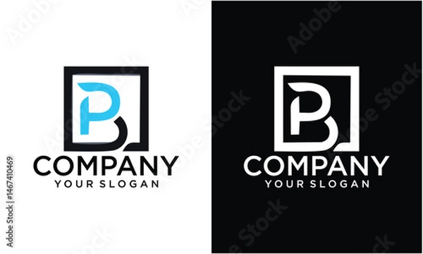 Fototapeta Creative BP, PB Letter Initial Logo Design Template Vector Illustration	