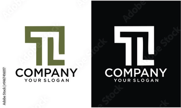 Fototapeta Creative TL ,LT ,T ,L  Abstract Letters Logo Monogram