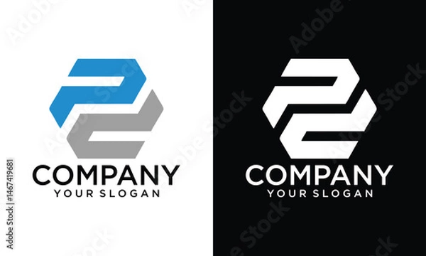 Fototapeta Creative BP, PB Letter Initial Logo Design Template Vector Illustration	