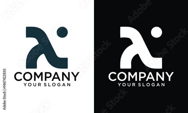 Fototapeta Creative Generate AI, Artificial Intelligence Logo. Ai logo Concept. Vector symbol (AI). Abstract letter Ai logo