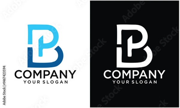 Fototapeta Creative BP, PB Letter Initial Logo Design Template Vector Illustration	