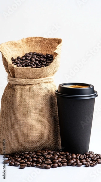 Obraz coffee beans and cup