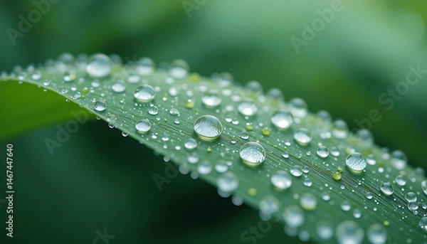 Obraz Water Drop on Green Leaf
