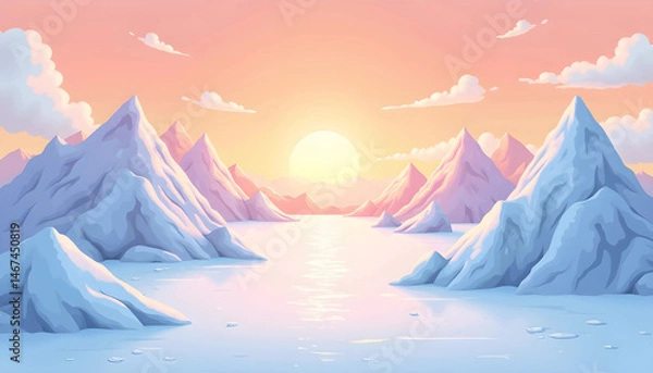 Obraz winter landscape with snow and mountains