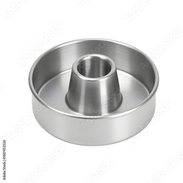 Fototapeta Sleek metallic baking pan, perfect for creating delicious bundt cakes or cheesecakes. Its elegant design adds a touch of sophistication to any kitchen.