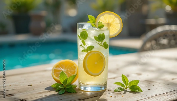 Obraz Refreshing Lemonade with Mint and Ice