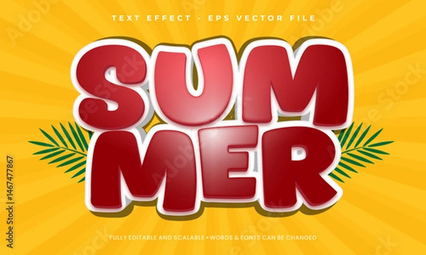 Fototapeta Summer font style editable text effect