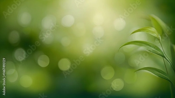 Fototapeta Abstract Green Natural Background with Soft Light and Organic Texture Ideal for Eco-Friendly Designs and Nature Themes