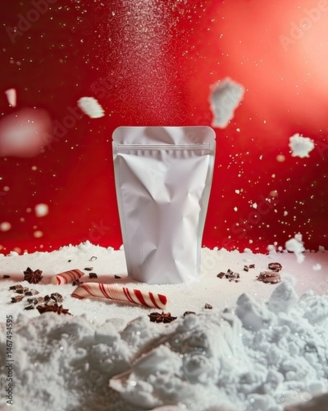 Fototapeta Festive candy-themed product photography studio setting product display vibrant atmosphere creative concept