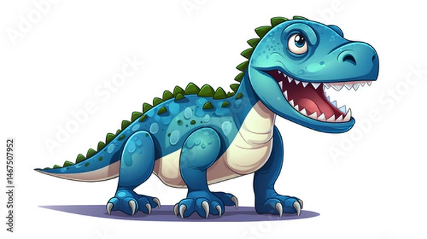 Fototapeta Detailed Ceratosaurus with Long Tail Stock Illustration for Cartoon Usage