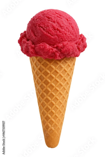 Fototapeta Raspberry ice cream delight foodstuff transparent dessert sweet fare culinary concept