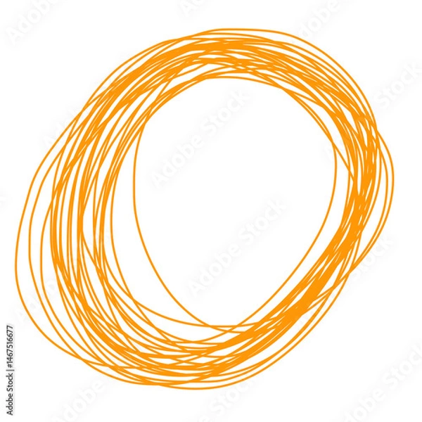 Fototapeta Circle Line Marking Illustration Doodle Highlights That Can Be Used For Sticker, Icon, Decorative, etc. | Marker circle with orange color