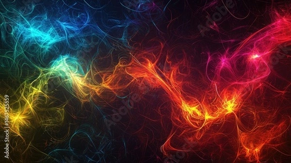 Fototapeta Colorful abstract digital design with dynamic streaks.