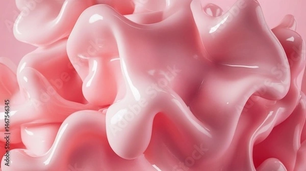Fototapeta Abstract Pink Creamy Texture Background with Glossy Surface Design
