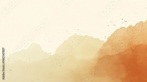 Fototapeta Abstract watercolor painting with earth tones for calming backgrounds