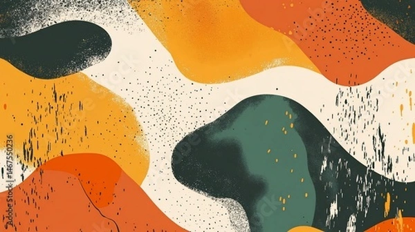 Fototapeta Abstract Art: Organic Shapes in Earthy Tones with Textured Elements