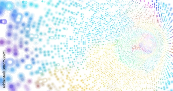 Fototapeta Wave pattern vector. 3D glowing abstract digital particles background. Technology concept. Abstract background. Future vector illustration.