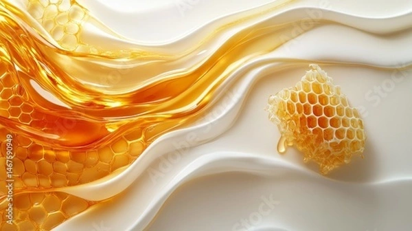 Fototapeta Honey and honeycomb background