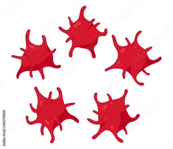 Fototapeta Set of Platelet cells. Vector illustration isolated on white background. Thrombocyte	