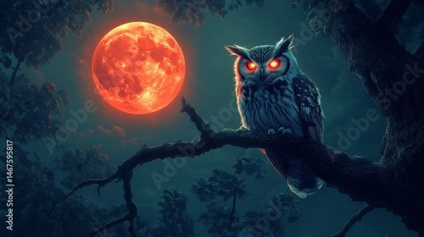 Fototapeta An owl on a tree