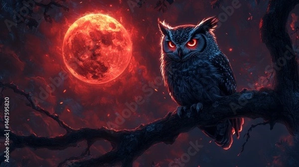 Fototapeta An owl on a tree