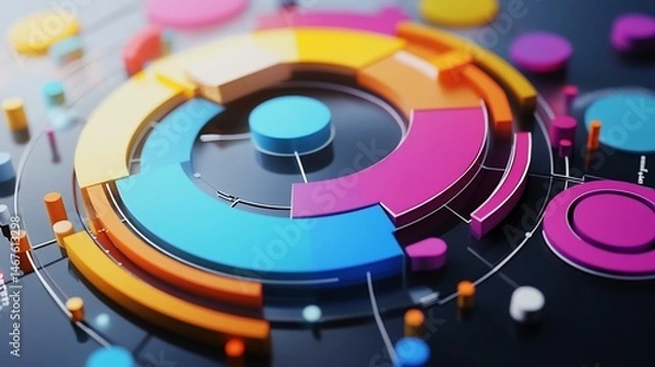 Fototapeta Vibrant Diagram Representation for Business Analytics and Data Visualization