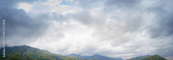 Fototapeta Panoramic view of clouds over the mountains, Gangwon-do, South Korea