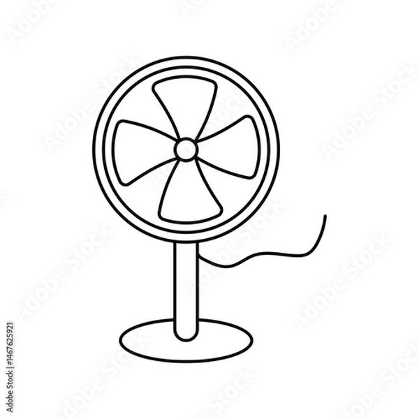 Fototapeta fan line icon with white background vector stock illustration