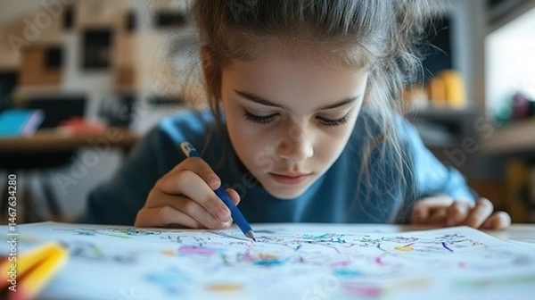 Fototapeta A student using a mind map to visualize and organize complex information.