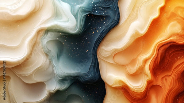 Obraz Earthy abstract background in neutral tones with fragments of hand-painted acrylic textures. Symbolizes natural beauty, balance, and organic expression in a modern artistic template.

