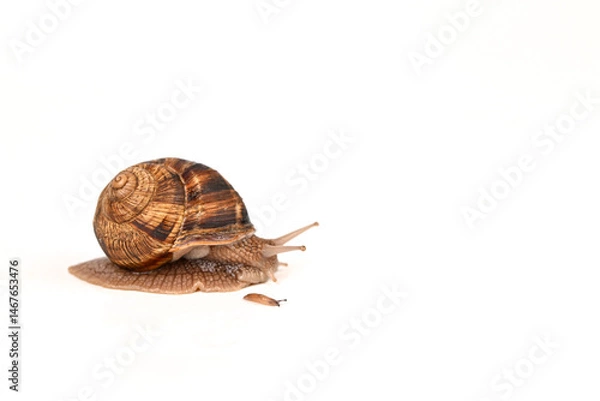 Obraz snail on a white background