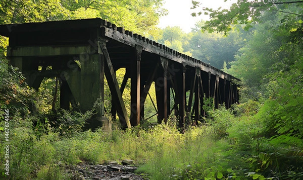 Obraz an old bridge in forest