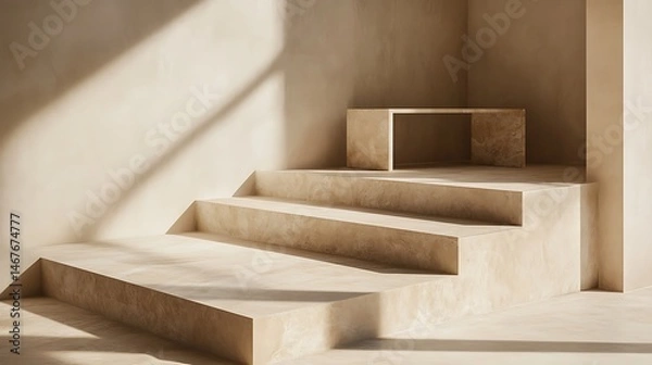 Obraz Minimalist Steps Display, Beige Studio