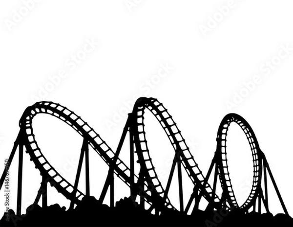 Obraz Roller Coaster Silhouette - Minimalist Design