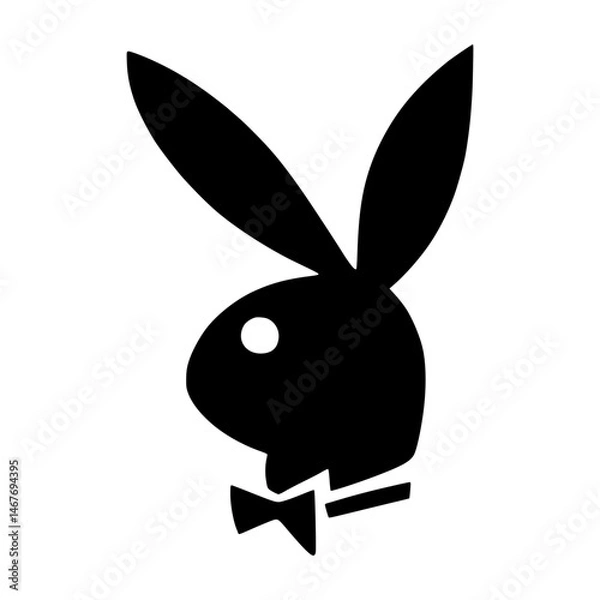 Obraz Playboy Bunny Logo Icon - Black Silhouette
