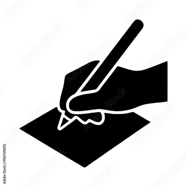 Obraz Hand Writing on Paper - Vector Icon