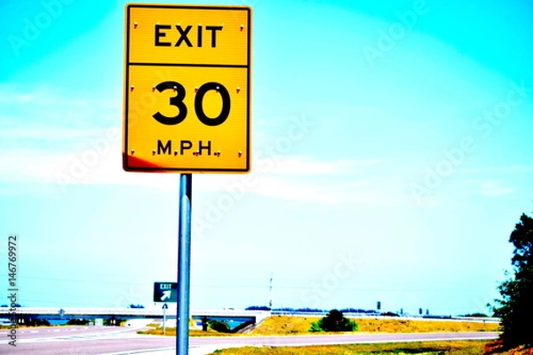 Obraz Road Exit 30 mph 
