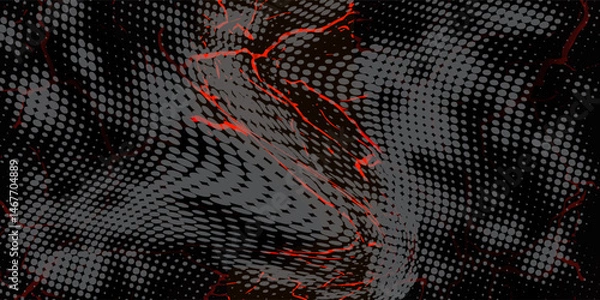 Obraz Storm lightning, lightning strike, realistic electric zipper, energy lightning light effect, red lightning strike isolated on dark background. Vector illustration.