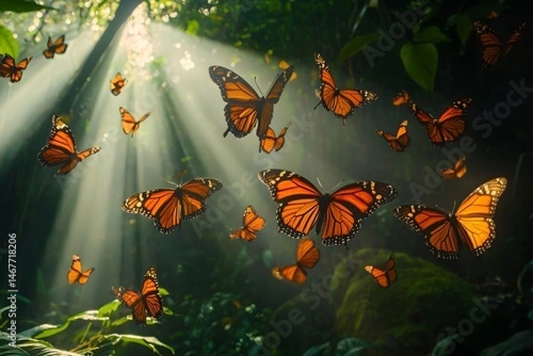 Obraz The vitality of tropical rainforest in the morning light