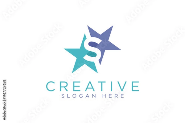 Obraz simple letter s star logo icon vector design template concept