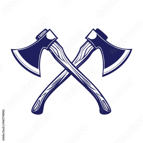 Fototapeta Crossed axes silhouette vector