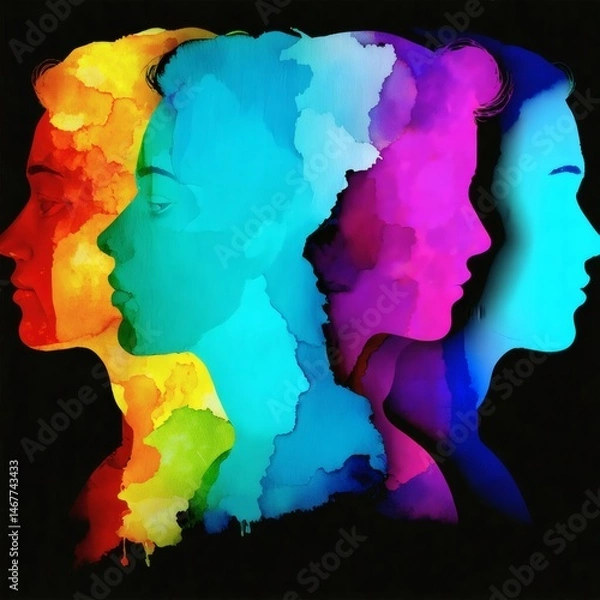 Fototapeta "Vibrant Diversity and Inclusion Collage – Unity, Pride, and Belonging in Colorful Representation"