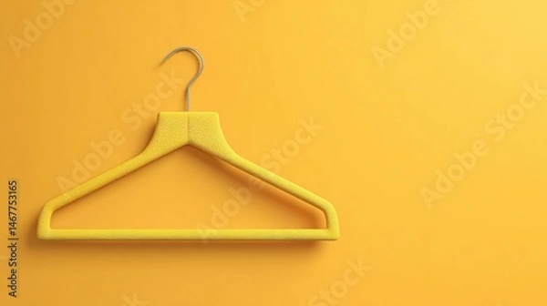 Fototapeta Minimalist Yellow Hanger Illustration on a Bright Yellow Background With a Simple and Clean Design Perfect for Modern Decor Generative AI