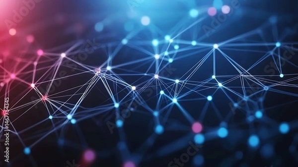 Fototapeta Abstract network of connected points and lines (3)