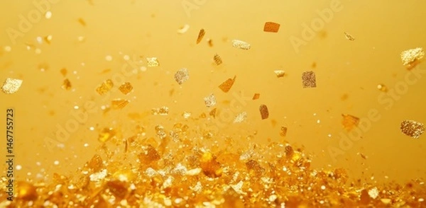 Fototapeta Golden Confetti Explosion: A Luxurious, Festive Image